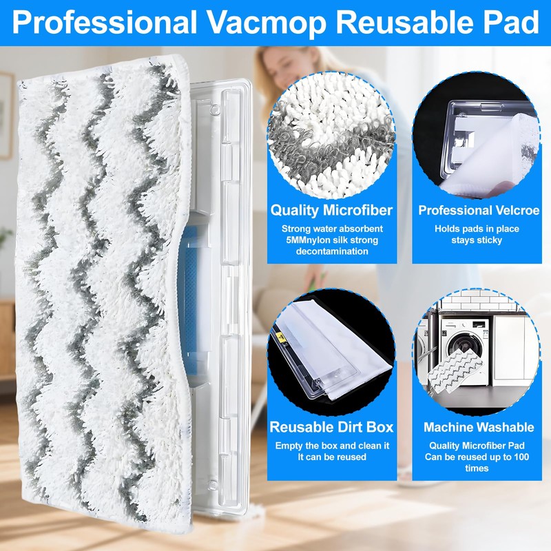 Alrens Mop Pads Replacement Set for Shark VacMop