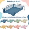 8 Pack Boho Plastic Turn in Paper Trays for Classroom