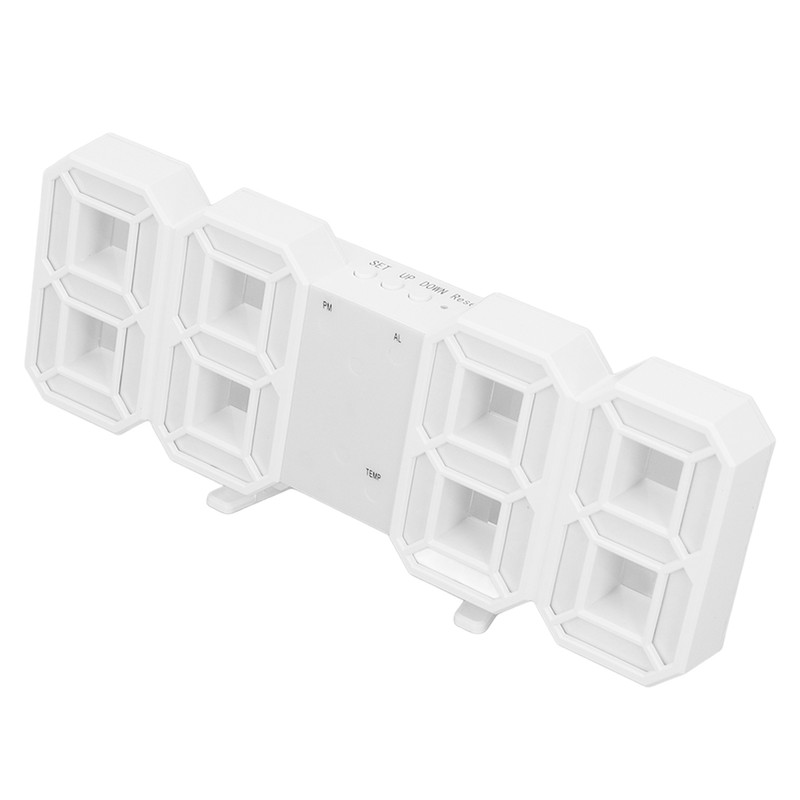 3D LED Digital Clock Time Date Temperature Display Voice Control