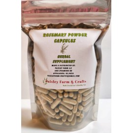 Organic Rosemary Leaf Capsules – Freshly Made, 300 Ct | Brain, Digestion & Immune Support