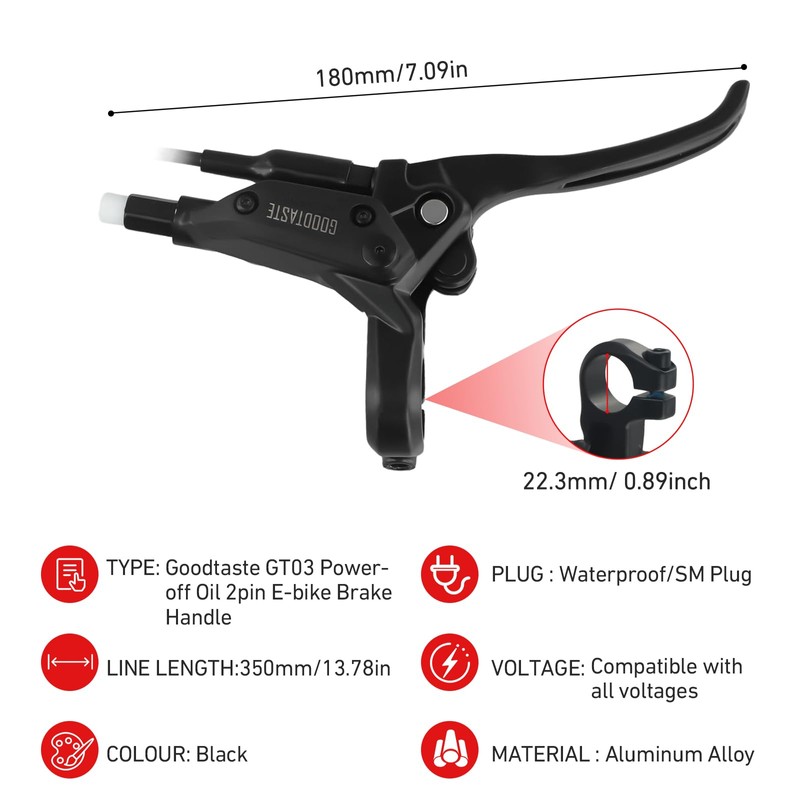 Drhomeam Left & Right Electronic Brake Lever Set for Most