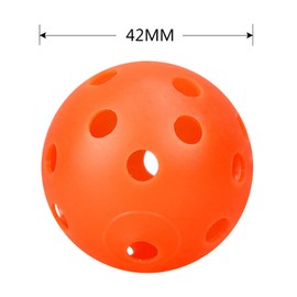 KOMUNJ Air Flow Practice Golf Balls, 26 holes Mini Golf Practice Ball Flight Hollow 42mm, Golf Training Balls Plastic for Indoor Outdoor Value Pack of 24, Orange