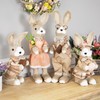 Northlight Rustic Boy Rabbit Easter Figure with Book - 16.25"