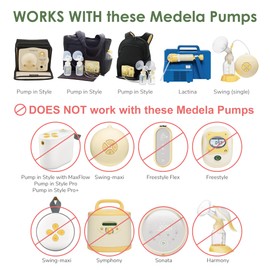 Maymom Brand 2 x Two Piece Small Breast Shield with Valve, Diaphragms and Maymom Connector Compatible with Medela Breast Pumps Top Hole Version (30mm)
