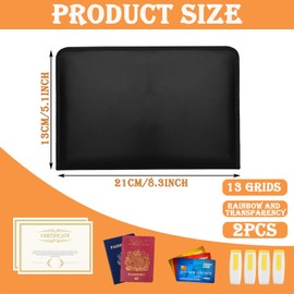 2 PCS Receipt Organiser, Receipt Holder, Receipt Folder, Expanding Flashcard Organiser, Zippered Expandable Accordion Folders for Storage Receipt,Invoice,Coupon, Monthly Budget Planner Organiser