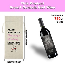 Ximalun Wedding Gifts Wine Bag Engagement Gift for Couple Engagement Wine Bag Engagement Party Gift Bridal Shower Gift Wedding Planning Gift Pairs Well with Planning a Wedding