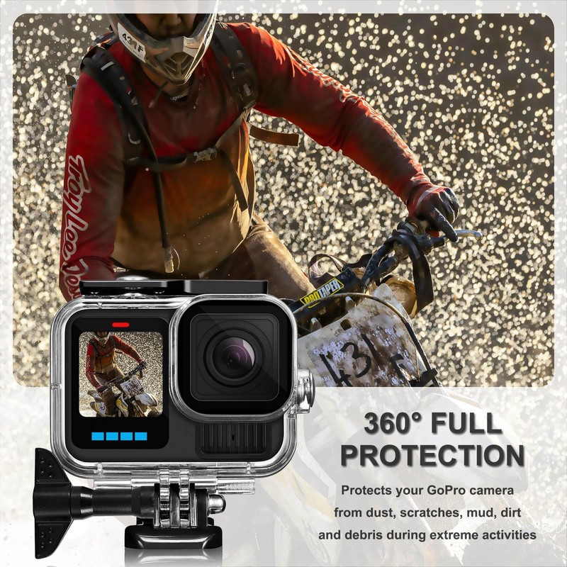 BO&DQQ 196FT/60M Waterproof Case Compatible with Go Pro Hero 13/12/11/10/9