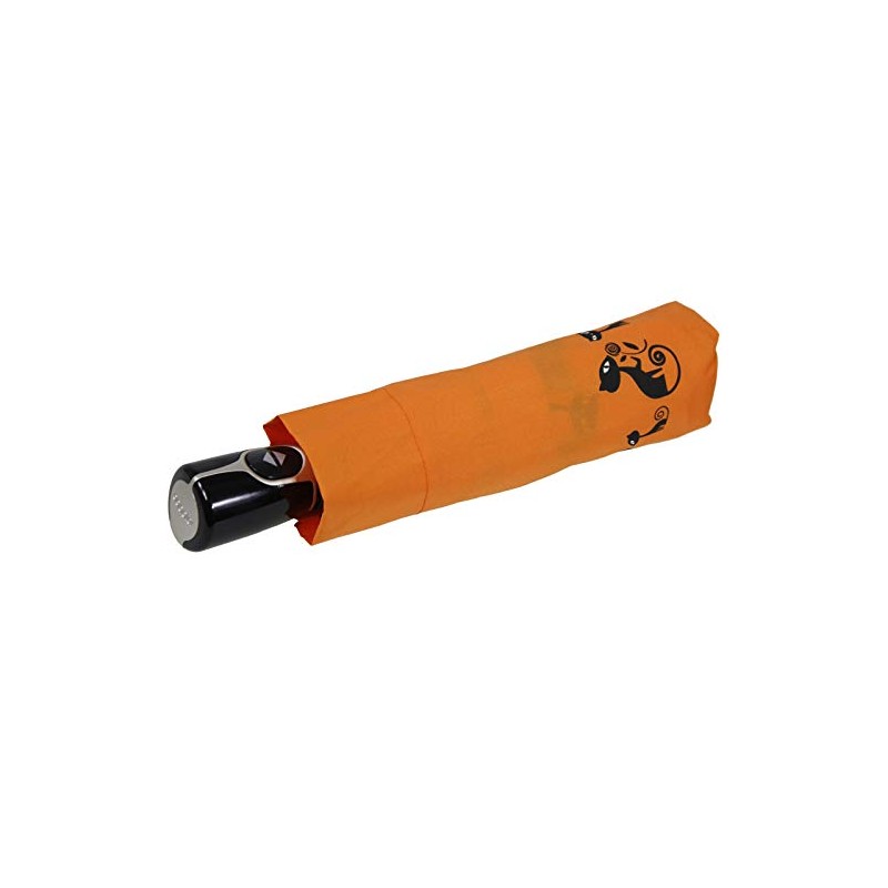 Doppler Mini Pocket Umbrella Open-Close Automatic Cats, orange