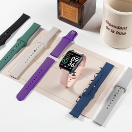 Znyziha 5 Pack Silicone Bands Compatible with IDW13,IDW16,IDW19 Smartwatch Band,22mm Soft Sport Band Replacement Wristband for Woneligo/Fitpolo/ID208Plus/FITVII H56/Gydom/ENOMIR/Tensky/Amzhero IDW19