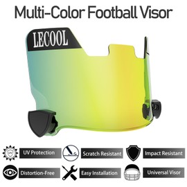 LeCool Multi-Color Football Visor,Enhance Your Game -Fits Adult & Youth Football Helmets (Gold)