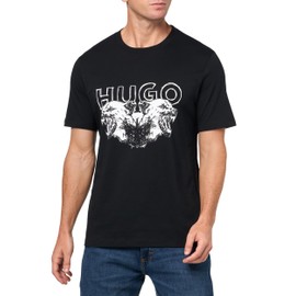 HUGO, Big Logo Wolf Graphic T-Shirt, Black Carbon, M