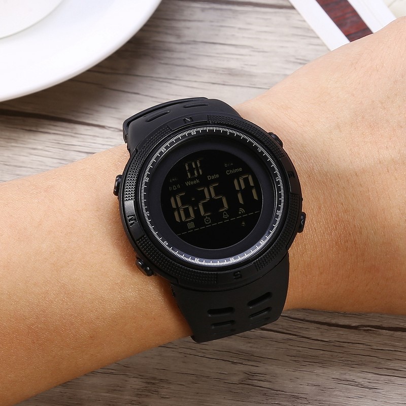 Mens Male Digital Back Light Round Waterproof Sport Watch Wristwatch