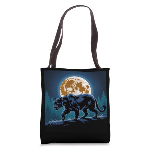 Kids Black Panther Full Moon Trees Sasquatch Black Panther Tote