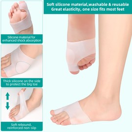 DYKOOK Gel Metatarsal Sleeves and Bunion Cushions 2Pack Thickened Metatarsal Silicone Pad Protector Bunion Pad Sleeve for Bunions Forefoot Pain Relieved and Friction Prevented