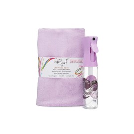 Curly Girl Towel and Curly Girl Fine Mist Extended Spray Water Bottle (10 oz. Bottle, Lavender Towel)
