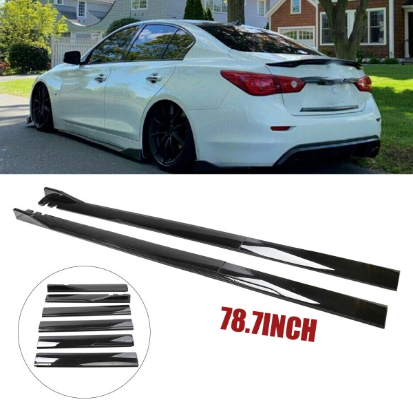 Unbranded For Ford Mustang78.7"2m Side Skirt Extension Splitter Spoiler Lip