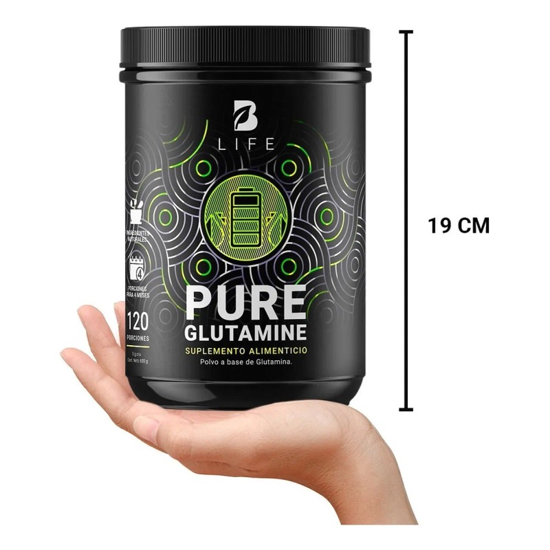 Glutamina Micronizada 120 Servicios. B Life Pure Glutamine.