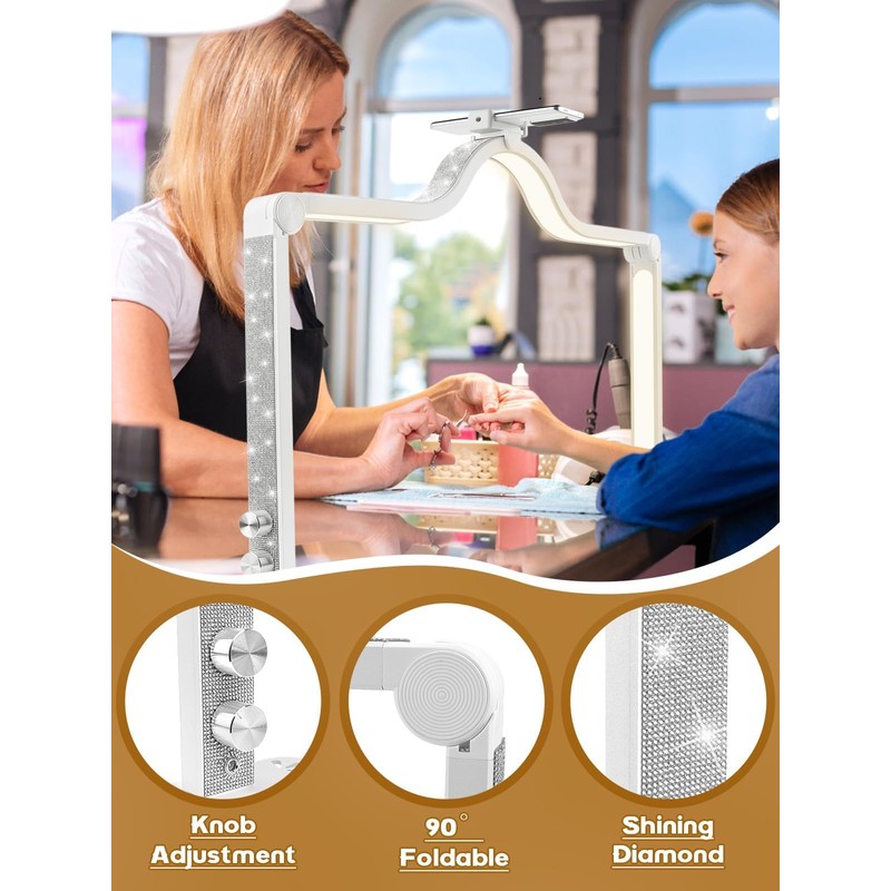 Kalolary Half Moon Light for Nail Desk, Foldable Arch Light