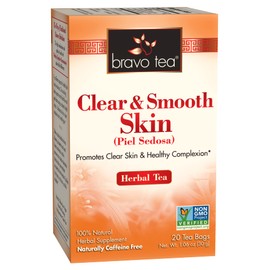 Bravo Tea Clear and Smooth Skin Herbal Tea Caffeine Free, 20 Tea Bags