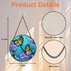 Butterfly Stained Glass Window Hanging, Round 7.87 Inch Suncatcher