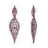 EVER FAITH Leaf Earrings Costume Party Jewellery 2 Leaves Round