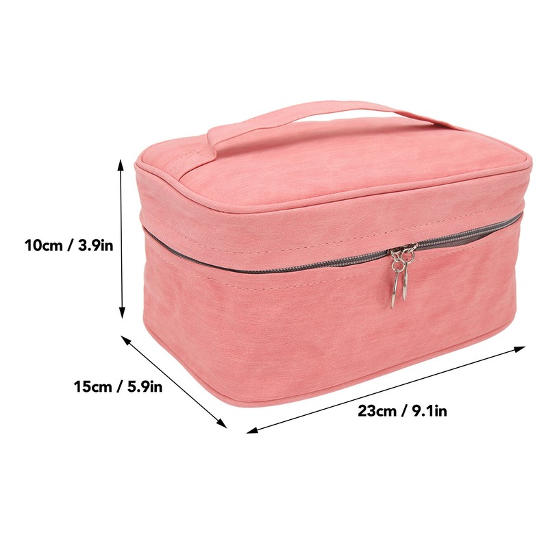 PU Leather Portable Makeup Bag Travel Handheld Detachable Waterproof Toiletry
