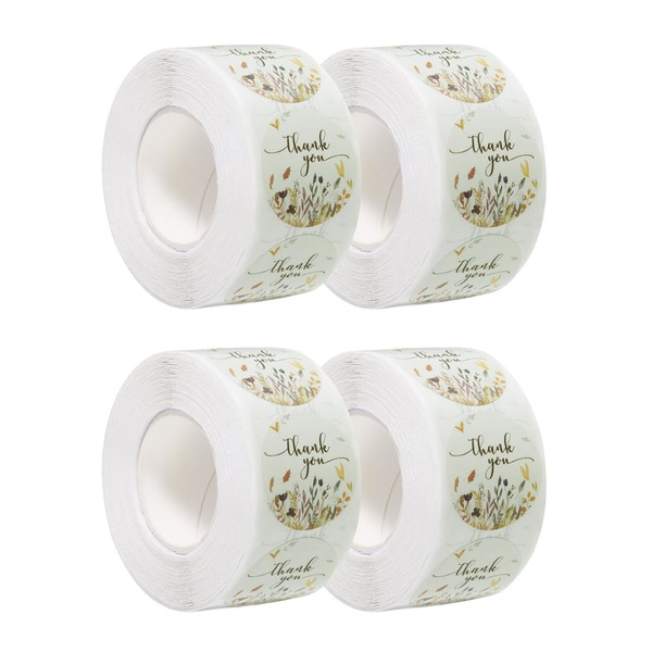 sourcing map 2000pcs Thank You Stickers, 1 Inch Floral Designs