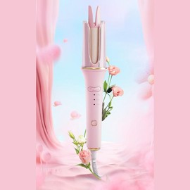 UNIQNOVA Hair Curler 62W Corded Instant Use Ceramic Curling Rotating Wand Comfort Salon Beauty - Color: Green