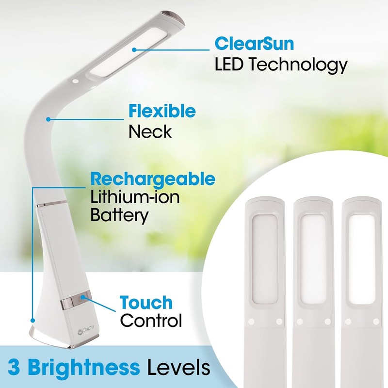 OttLite Recharge LED Desk Lamp with ClearSun LED Technology -