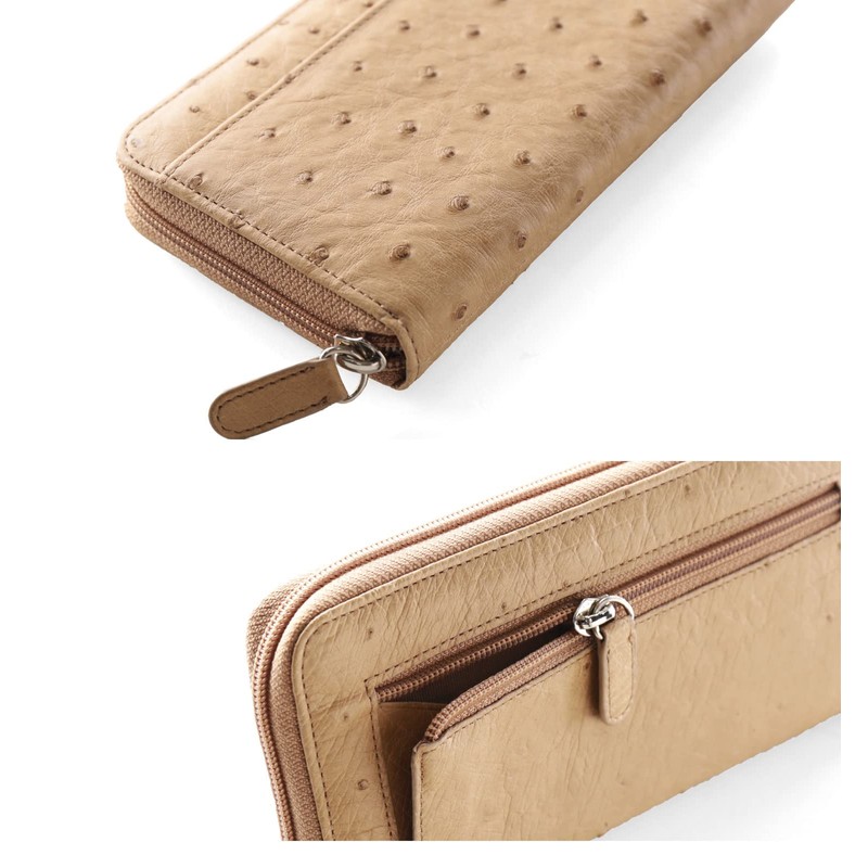 Sankyo Shokai Wallet, Women's, Men's, Ostrich Leather, Genuine Leather, Half