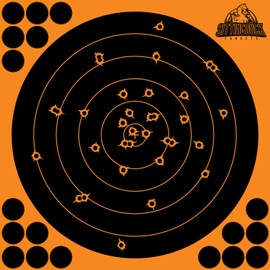 Reactive Self Adhesive Circle Target | 12x12 Inch Reactive Sticker Shooting Targets | Sitting Duck Targets (10 Targets)