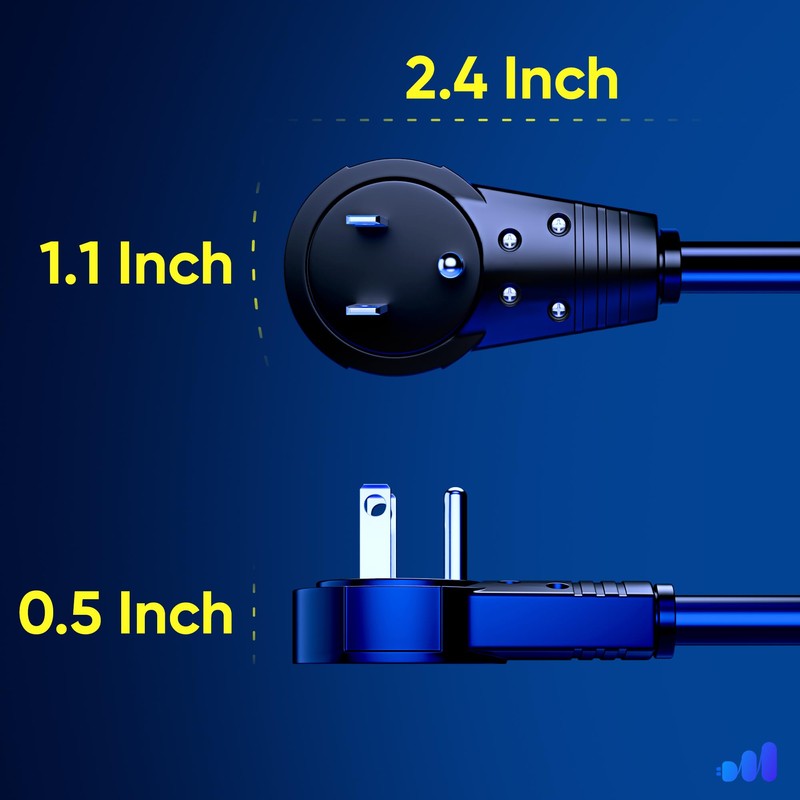 Maximm Cable 30 Feet 360° Rotating Flat Plug Extension Cord/Wire,