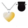 Collar Corazón Cuarzo Natural Acero Inoxidable