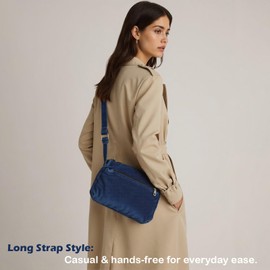 Ausing Denim Commuting Messenger Bags - Large Capacity Lightweight Casual Crossbody Women Bags -Dark Bule Vintage Adjustable Strap Retro Sling Shoulder Bag