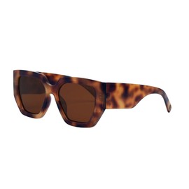 I-SEA Women's Olivia Polarized Sunglasses - Oversized Square Sunglasses, Womens Sunglasses with Scratch-Resistant Lenses, Handcrafted Trendy Sunglasses - Mocha Tortoise Frame, Brown Polarized Lens