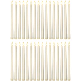 24 Velas Cónicas sin Llama Velas LED de Cera Sintética Velas LED a Pilas Velas Cónicas Parpadeantes para Cumpleaños Navidad Boda