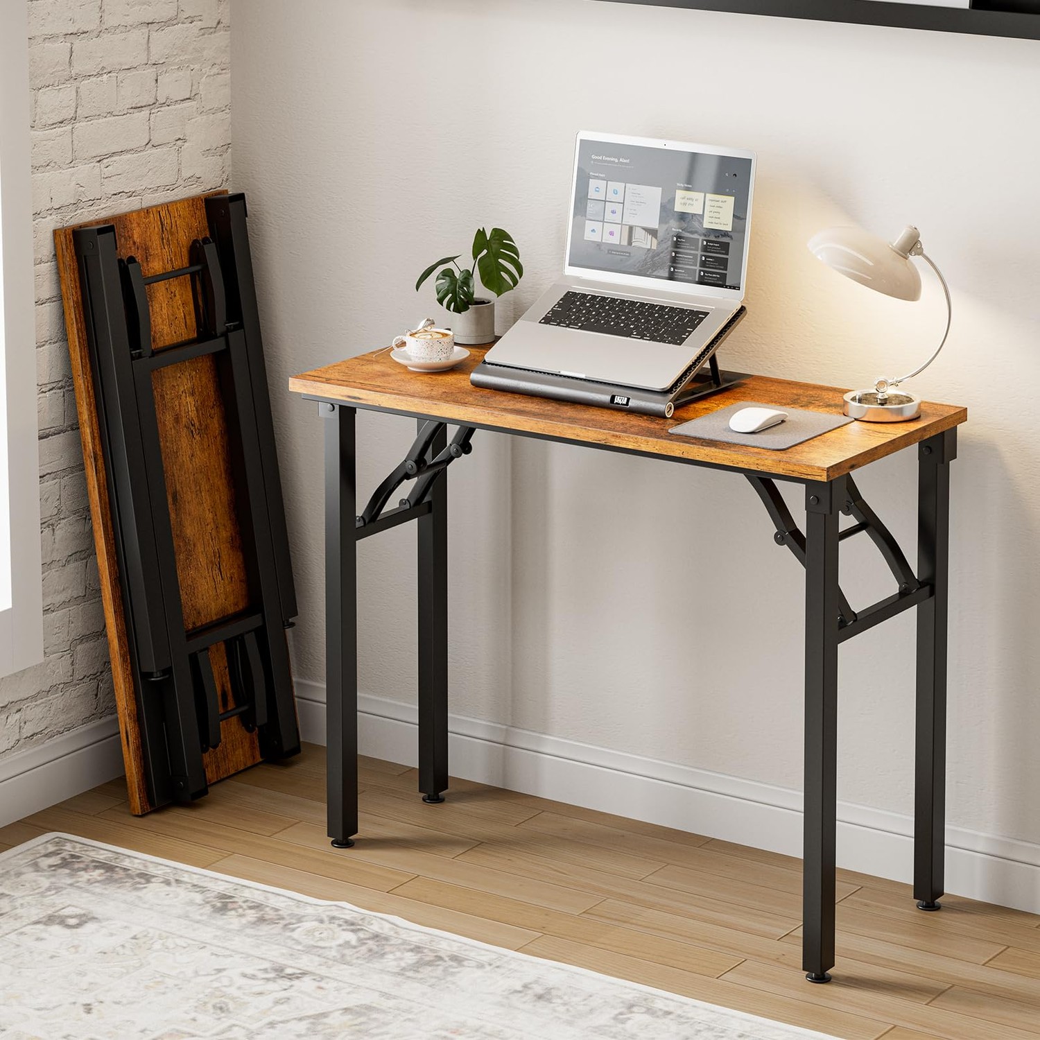 Frylr Small Folding Computer Desk – Portable 35.8 Inch Foldable Laptop ...