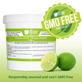 Elixir Gardens Citric Acid Fine Grade | 100% Anhydrous GMO Free | 250g - 25kg | Supplied in a Bag or Tub | 500g Bag