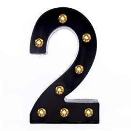 Foaky Black LED Marquee Number Lights Sign Light Up Marquee Number Lights Sign for Night Light Wedding Birthday Party Battery Powered Christmas Lamp Home Bar Decoration