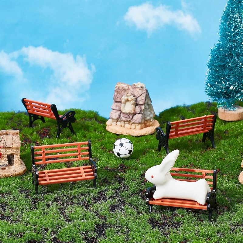2 panchine in miniatura per casa delle bambole di Natale,