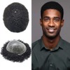 RESHE Afro Curly Toupee For Black Men Hair Pieces Full