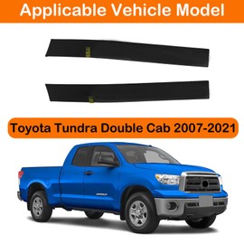 MIYIMORE 2PCS Rear Roof Drip Molding Trim Seal Kit, Compatible with Toyota Tundra Double Cab 2007-2021, Replace 75553-0C020 & 75554-0C020, Left & Right, NOT for CrewMax