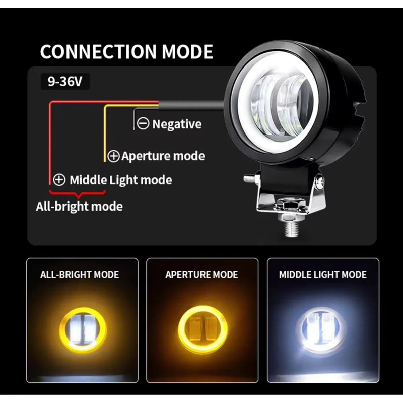Par Faros Auxiliares Led Ojos De Ángel Niebla Led Moto