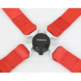TANAKA 2 TANAKA RED 4 POINT CAMLOCK QUICK RELEASE RACING SEAT BELT HARNESS FIT VW *