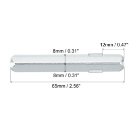 sourcing map 1Pcs Door Knob Spindle, Spare Door Handle Spindle Bar, 65 x 8mm Door Spindle Replacement Door Handle Parts for 12mm/0.47" Thick Doors, Silver