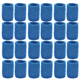 Unique Sports Athletic Performance Team Pack of 24 Wristbands (12 pair), Blue