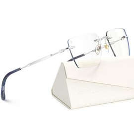 ANYLUV Rimless Blue Light Blocking Glasses Men Women, Lightweight Computer Reading Glasses, Anti Eyestrain Gaming Glasses