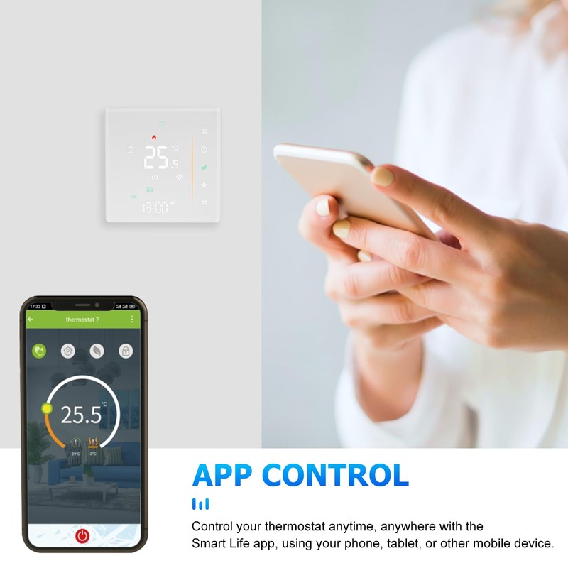 Jadeshay WiFi Thermostat Smart Thermostat for Combi Boiler Tuya App