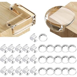 Protectores de Esquinas para Muebles de Silicona, 16 Esquinas de Muebles en Forma de L y 16 Esquinas de Muebles Redondeadas, Cantoneras para protección contra Impactos en mesas y escaleras