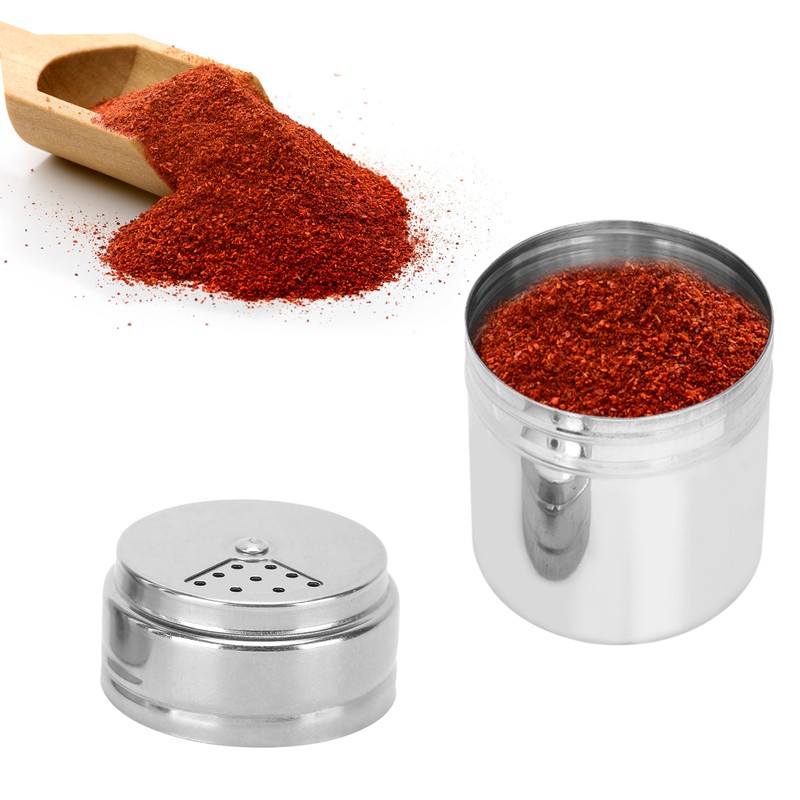 5PCS Seasoning Bottle Stainless Steel Spice Shaker with Rotating Cover